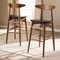 Baxton Studio Flora Black Faux Leather Upholstered Walnut Finished Bar Stool, PK2 144-8074 - alternate 4